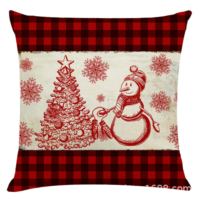 Wholesale Pillowcase Christmas Collection Red Geometric JDC-PW-Jiongkun011