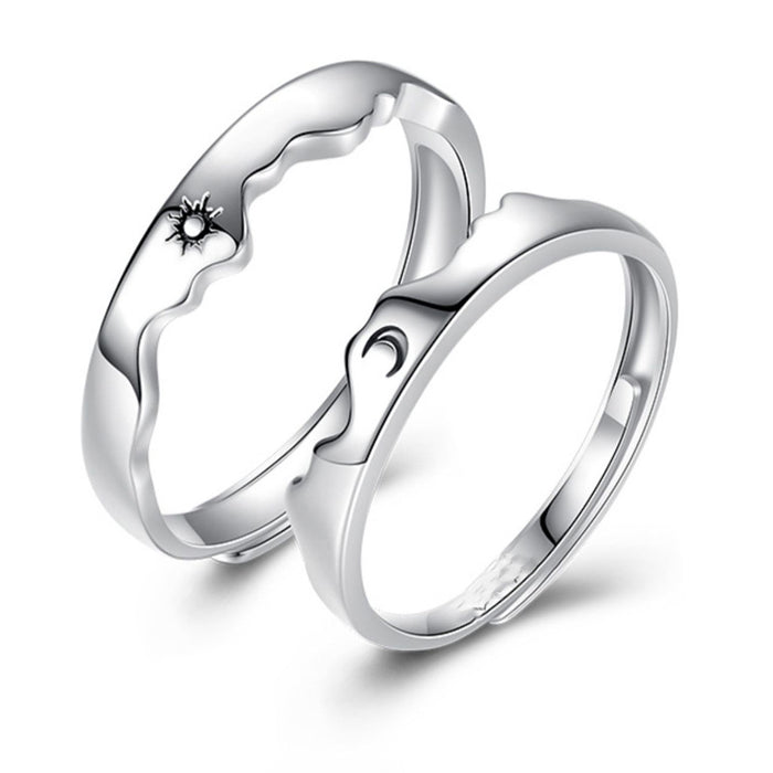 Wholesale Ring Open Ring Different Sun Moon Two in One JDC-RS-XinS005