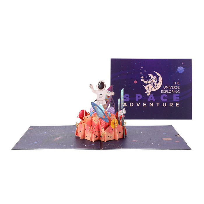 Wholesale Greeting Card Birthday Stereoscopic Astronaut Space Exploration Paper Sculpture 3D JDC-GC-LiD003