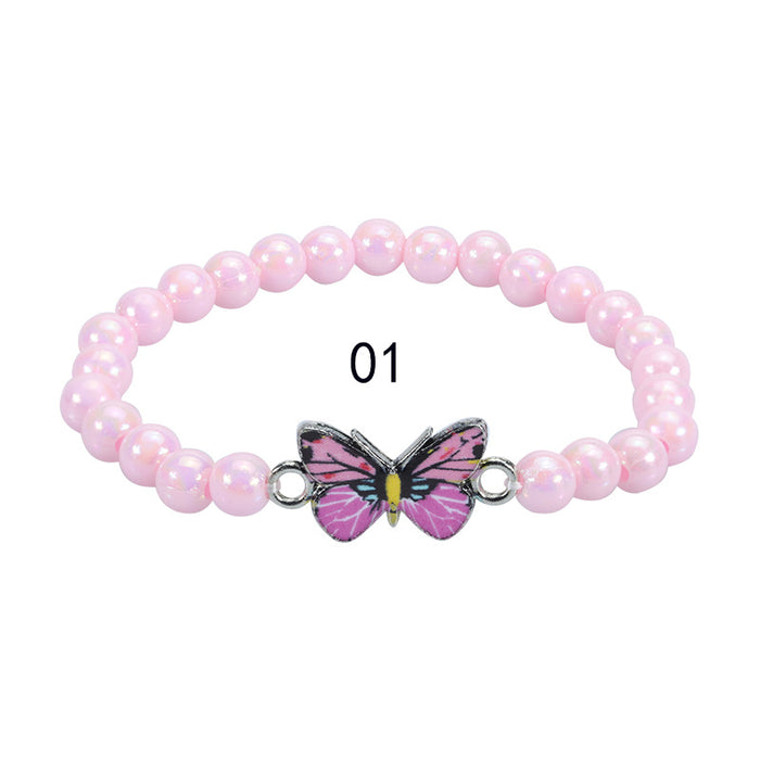 Pulsera al por mayor Acrílico colorido mariposa de mariposa para niños MOQ≥2 JDC-BT-YIYE036