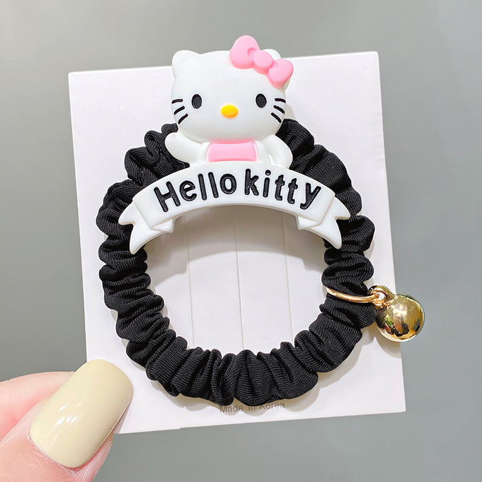 Wholesale cartoon kt cat letter brand hair ring fabric pleated small intestine ring JDC-HS-HShi001