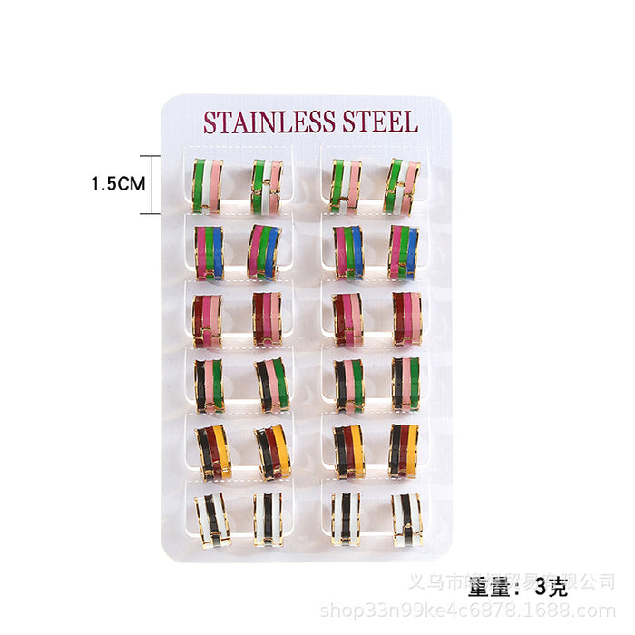 Wholesale earrings titanium steel student punk circle JDC-ES-haoyu003