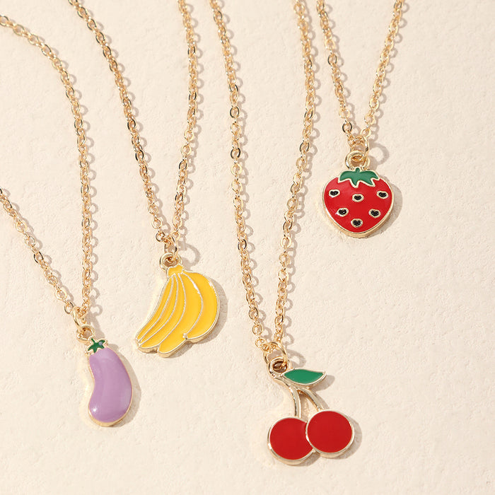 Jewelry WholesaleWholesale lovely sweet strawberry cherry fruit element Necklace JDC-NE-E317 necklaces 奈珠 %variant_option1% %variant_option2% %variant_option3%  Factory Price JoyasDeChina Joyas De China