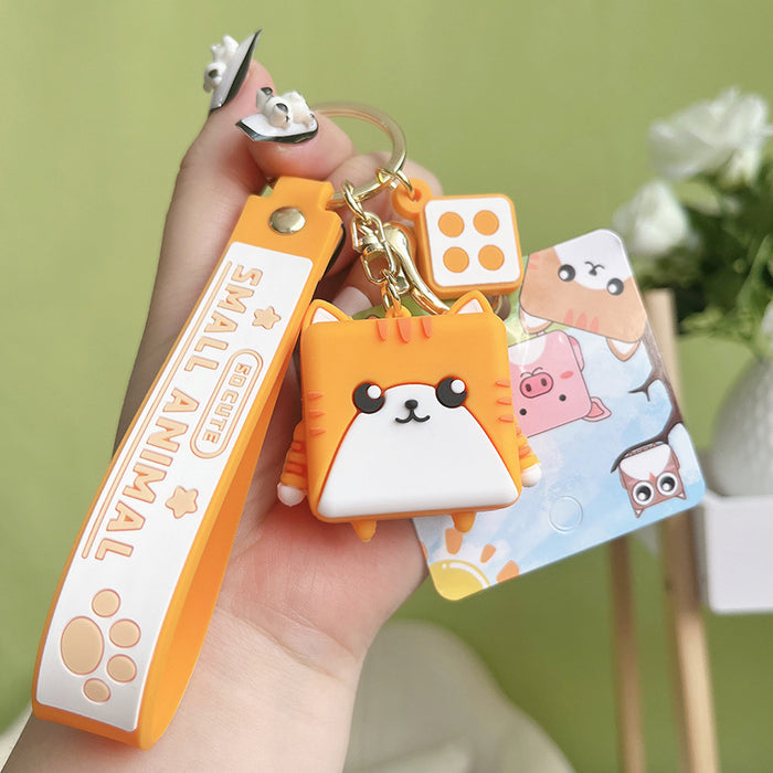 Wholesale Keychains Silicone Square Animal JDC-KC-WAN035