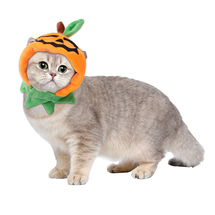 Wholesale Pet Decorations Halloween Pumpkin Double Sided Dog Cape MOQ≥2 JDC-PD-Miaodi010