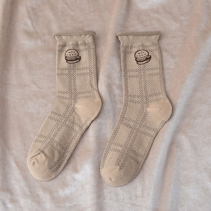 Calcetines al por mayor algodón calcetines universitarios enrollados jdc-sk-mzg001