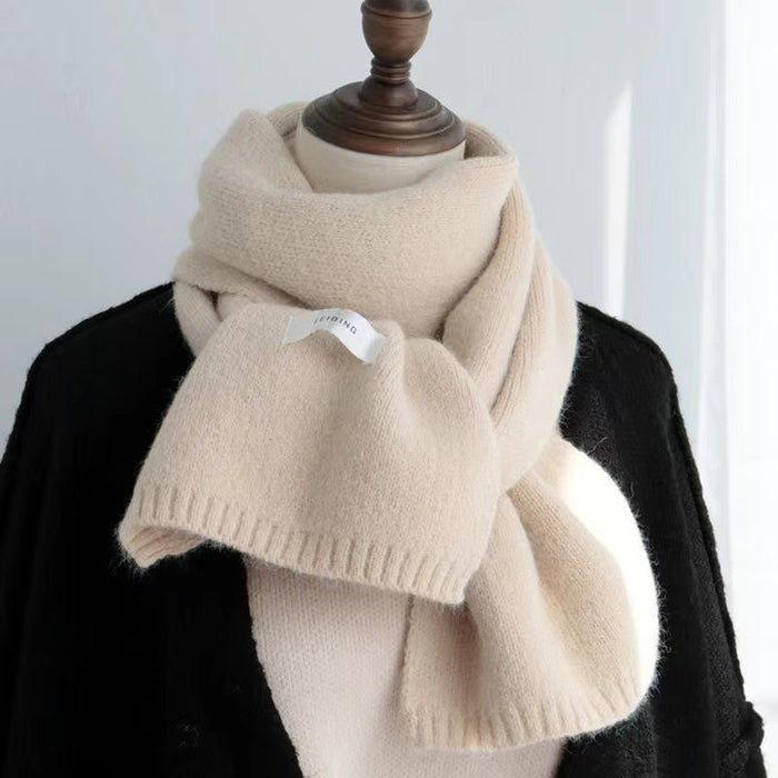 Wholesale Scarf Acrylic Cotton Winter Thickening Warm Knit Solid Color JDC-SF-hengc010