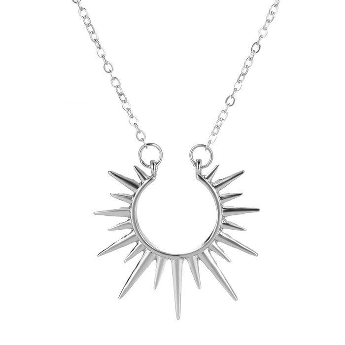 Wholesale Necklace Alloy Open Sun Flower Clavicle Chain JDC-NE-D345