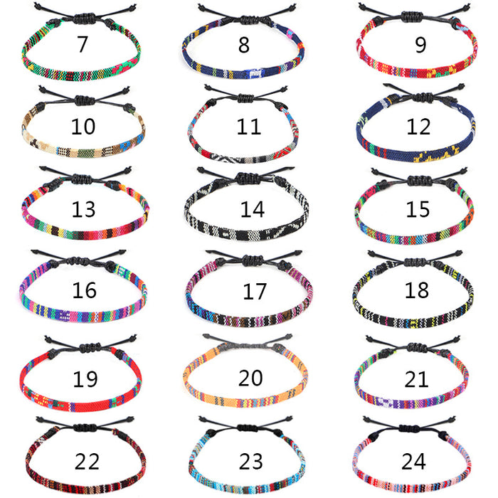 Wholesale Anklet Boho Anklet Hand Braided Rainbow Color Anklet LGBT MOQ≥3 JDC-AS-QiuX002