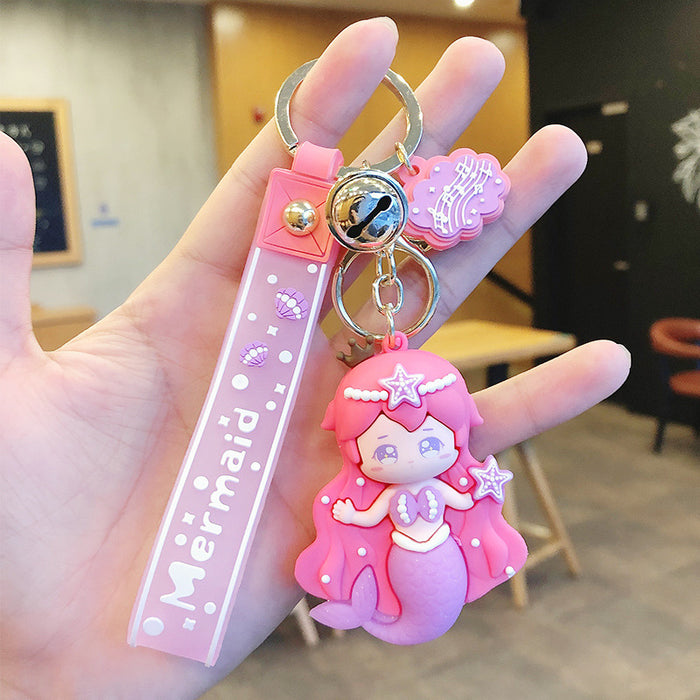 Wholesale creative cute mermaid princess keychain JDC-KC-FeiRun071