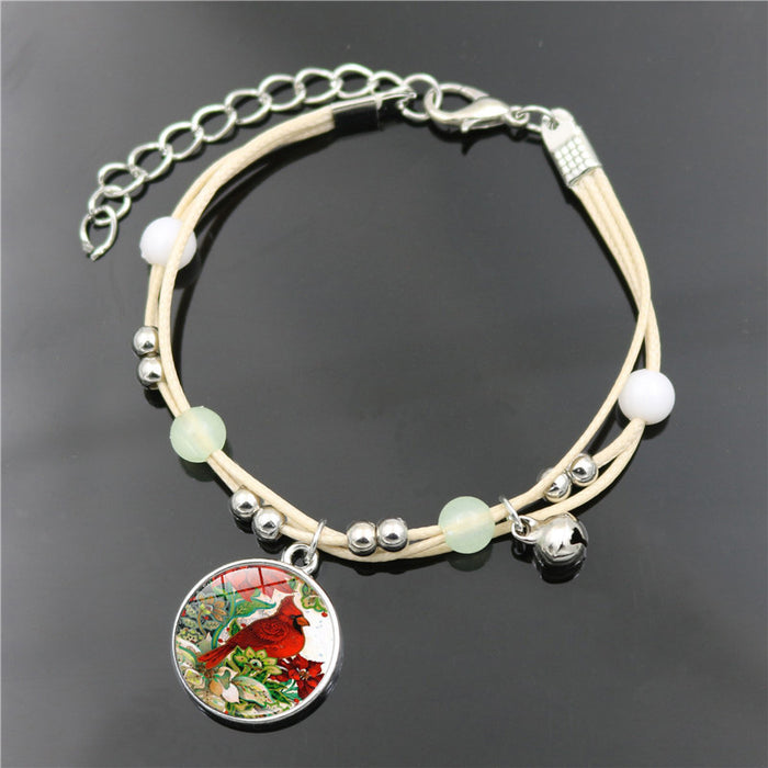 Wholesale Bracelet Alloy Glass Sheet Cardinals JDC-BT-HengX024