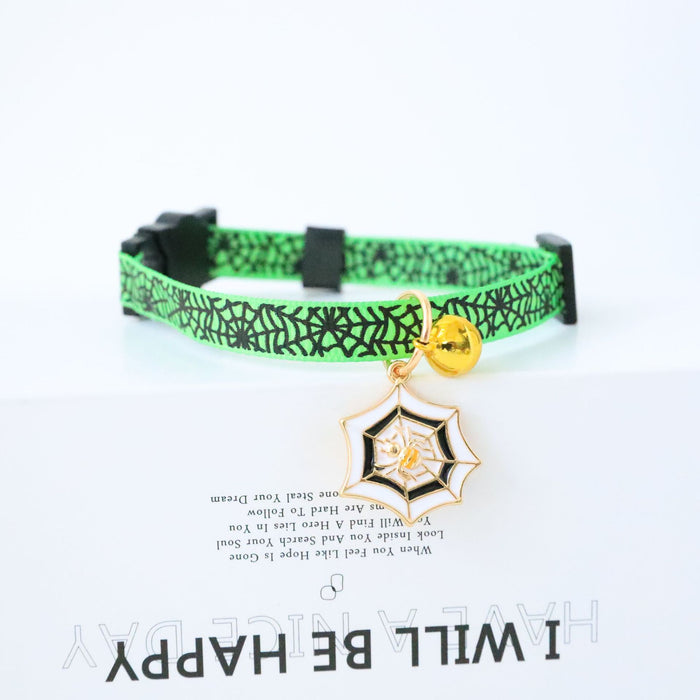 Wholesale Pet Necklace Polyester Halloween Kitten Dog Bell Safety Buckle MOQ≥2 JDC-PN-PuPu001