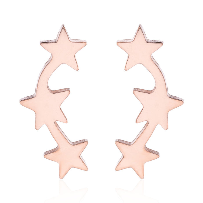 Wholesale Stainless Steel Pentagram Earrings JDC-ES-SS028