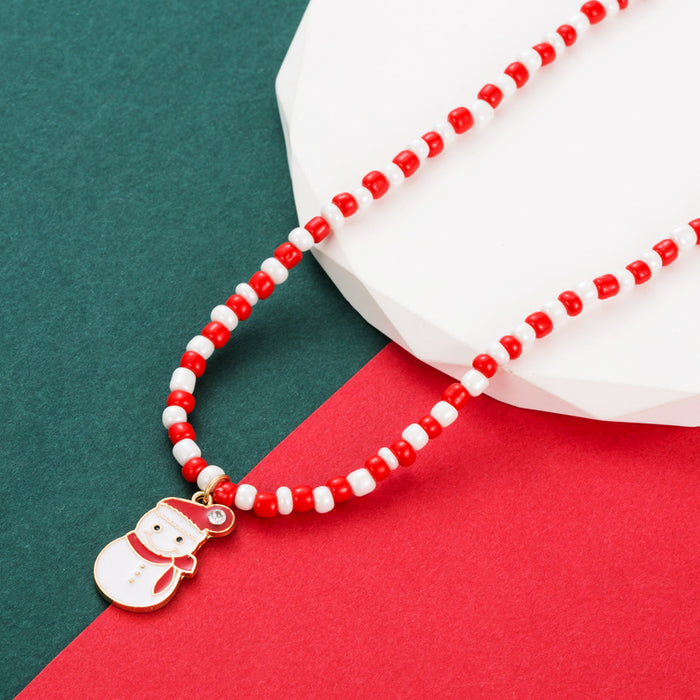 Wholesale Necklace Alloy Christmas Snowman JDC-NE-Hemin003
