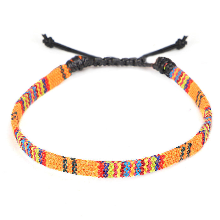 Wholesale Anklet Boho Anklet Hand Braided Rainbow Color Anklet LGBT MOQ≥3 JDC-AS-QiuX001