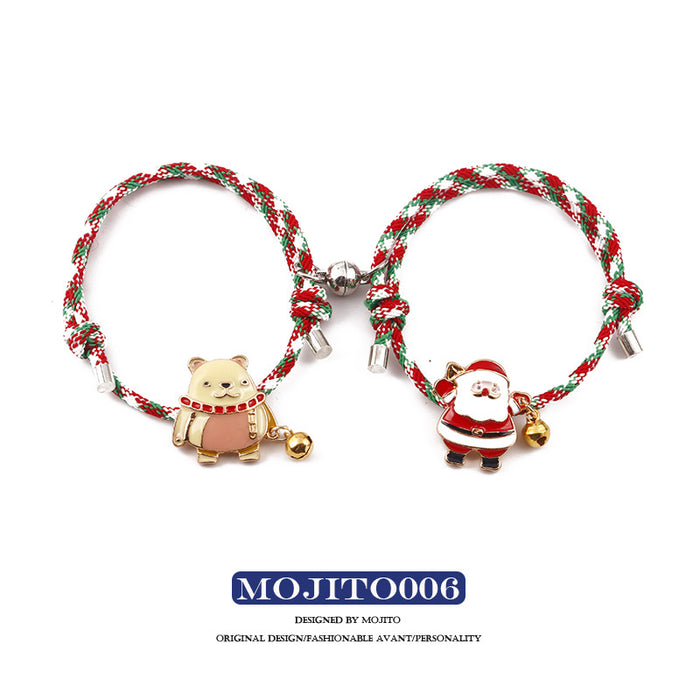 Wholesale Bracelet Alloy Christmas Couples Attracting MOQ≥2 JDC-BT-MJT003