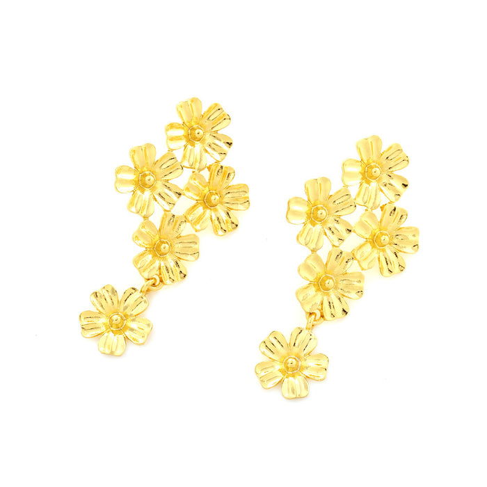 Pendientes de flores de aleación de oro vintage al por mayor JDC-ES-Many045