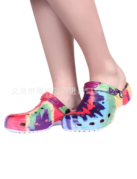 Wholesale Croc PU Leather Beach Shoes Colorful MOQ≥3 JDC-SP-HMLD003
