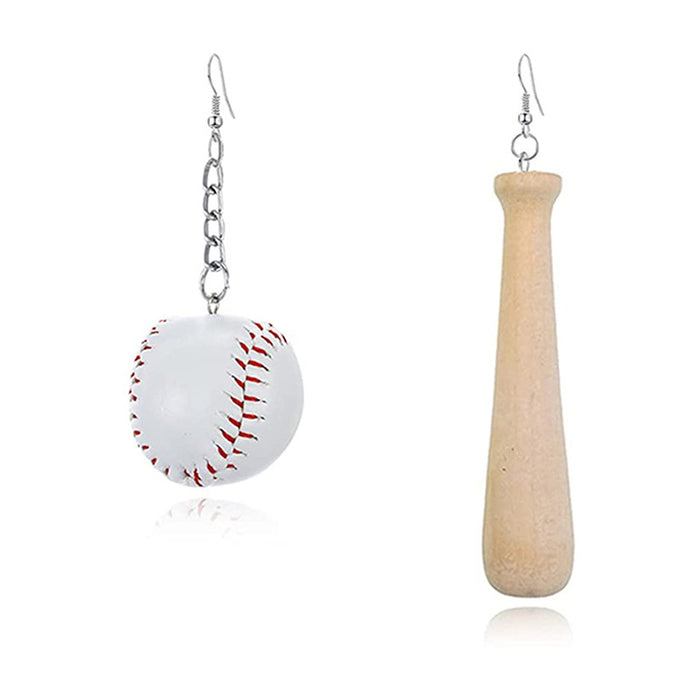 Wholesale Earrings Sports Baseball Asymmetric MOQ≥2 JDC-ES-DYCh003