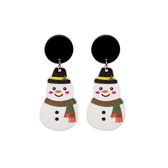Pendientes al por mayor Acrílico Navidad linda campanas de nieve JDC-ES-MDD070