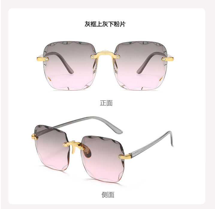 Wholesale Sunglasses PC Gradient Frameless Square JDC-SG-JieT013