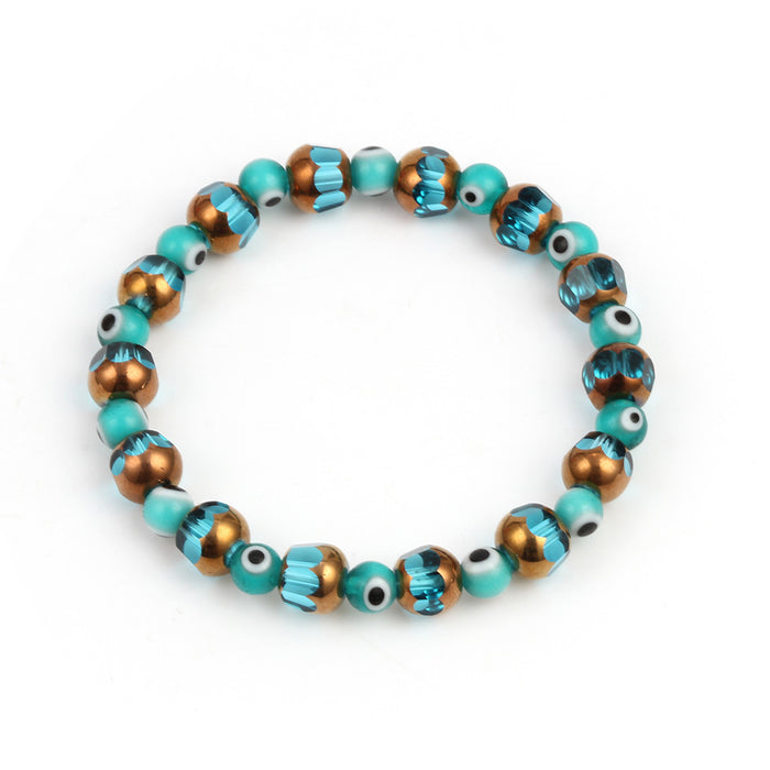 Wholesale Crystal Blue Beaded Elastic Crystal Bracelet Jewelry MOQ≥2 JDC-BT-BaiDing006