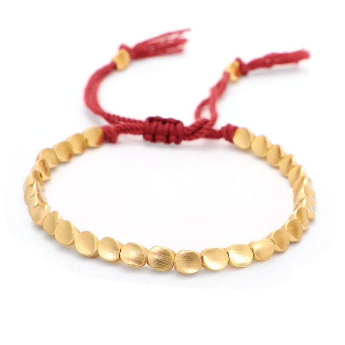 Wholesale Bracelet Copper Beads Tassel Hand Braided Pull Hand Rope MOQ≥3 JDC-BT-QiuX029