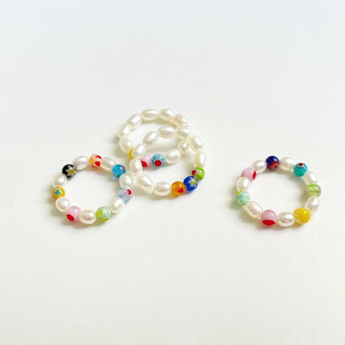 Jewelry WholesaleWholesale Glass Beads Pearl Beaded Rings JDC-RS-WoK001 Rings 沃宽 %variant_option1% %variant_option2% %variant_option3%  Factory Price JoyasDeChina Joyas De China