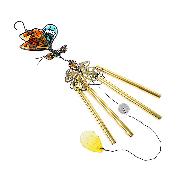 Wholesale Butterfly Painted Metal Iron Glass Wind Chimes JDC-WC-ZYang007