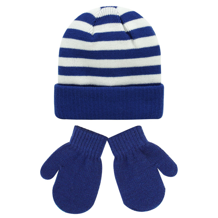 Wholesale Hat Wool Striped Warm Children's Gloves Set MOQ≥2 JDC-FH-XMi012