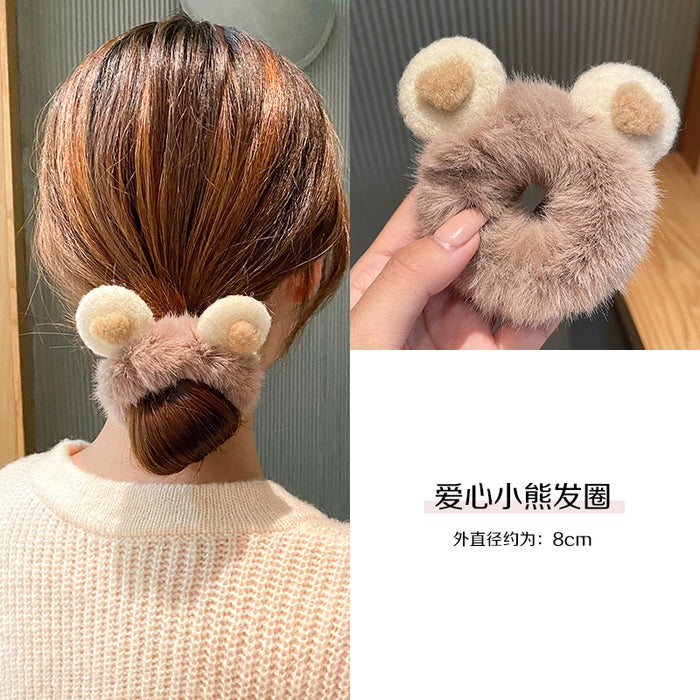 Wholesale Rabbit Ear Plush Hair Scrunchies JDC-HS-YuTing006