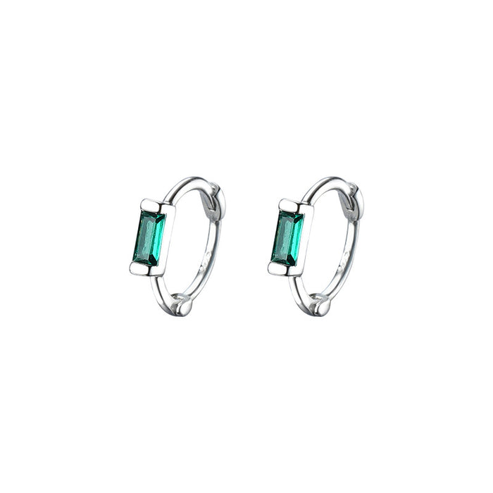 Wholesale Earrings Silver Emerald Stud Earrings MOQ≥2 JDC-ES-congz025
