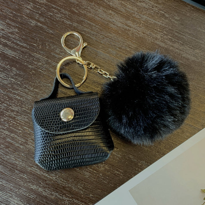 Wholesale Keychain PU Mini Luggage Hair Ball Keychain MOQ≥3 JDC-KC-Jinf001