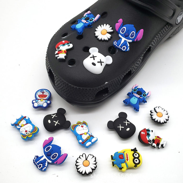 Wholesale set of 9 Cartoon Cute PVC DIY Accessories Croc Charms (M) MOQ≥3 JDC-CCS-WanX024