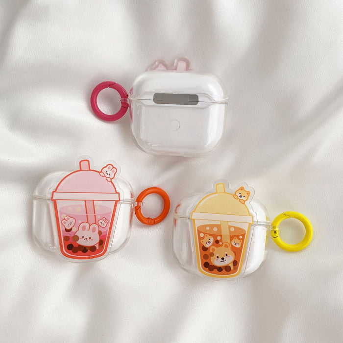 Wholesale Headphone Shell TPU Cute Transparent Milk Tea Cup MOQ≥2 JDC-EPC-Yaosh004