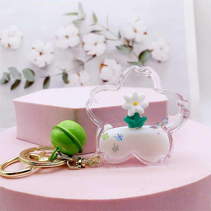 Wholesale Acrylic Keychains Into Oil Floating Flowers MOQ≥2 JDC-KC-DMF019