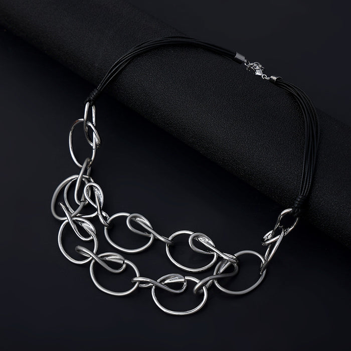 Wholesale high-end ethnic style retro simple multi-layer necklace MOQ≥2 JDC-NE-Anyi001