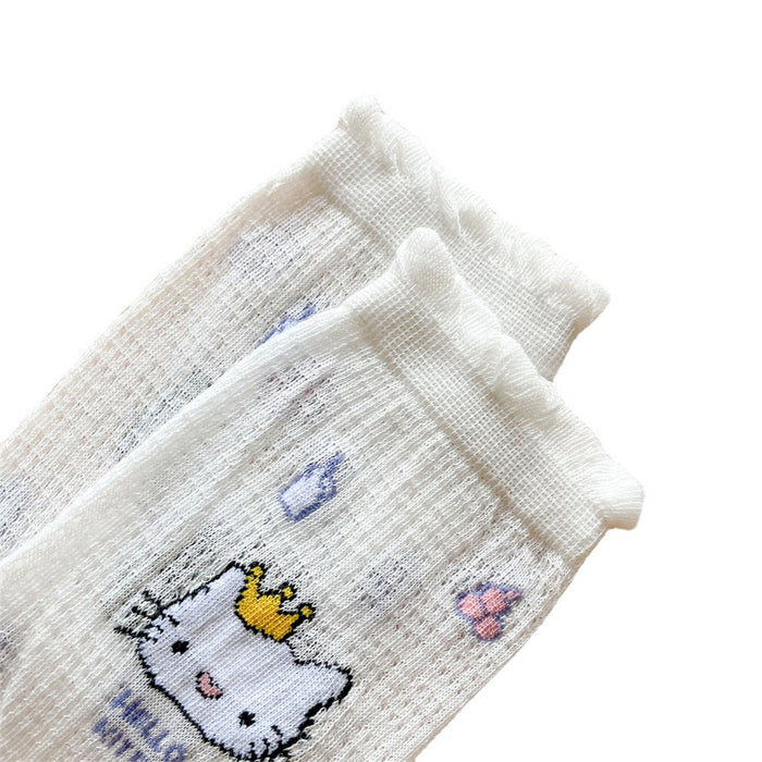 Wholesale summer thin sweet hollow cute cat pile socks JDC-SK-YMS005