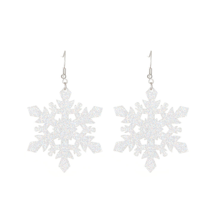 Pendientes al por mayor aleación navidad exagerada gran copo de nieve campanas coloridas muñecas de nieve jdc-es-a546