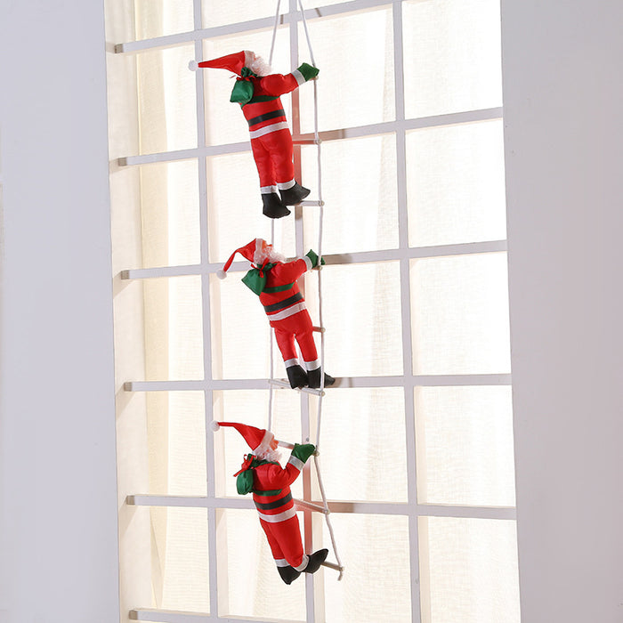 Wholesale Decorative Plastic Christmas Pendant Ornament Ladder Santa Claus JDC-DCN-YLe001
