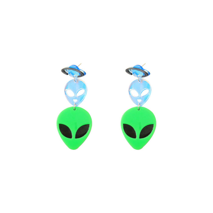 Wholesale Earrings Acrylic Halloween Alien Space Collection MOQ≥2 JDC-ES-MOSHU022