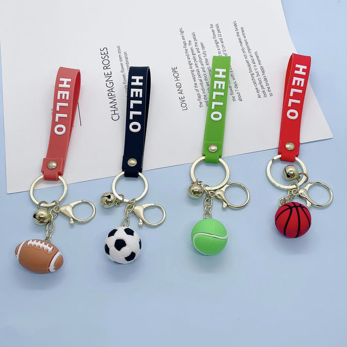 Keychains al por mayor para mochilas mini simulación de llaves de fútbol de baloncesto de artículos deportivos MOQ≥10 JDC-KC-JUSHU011
