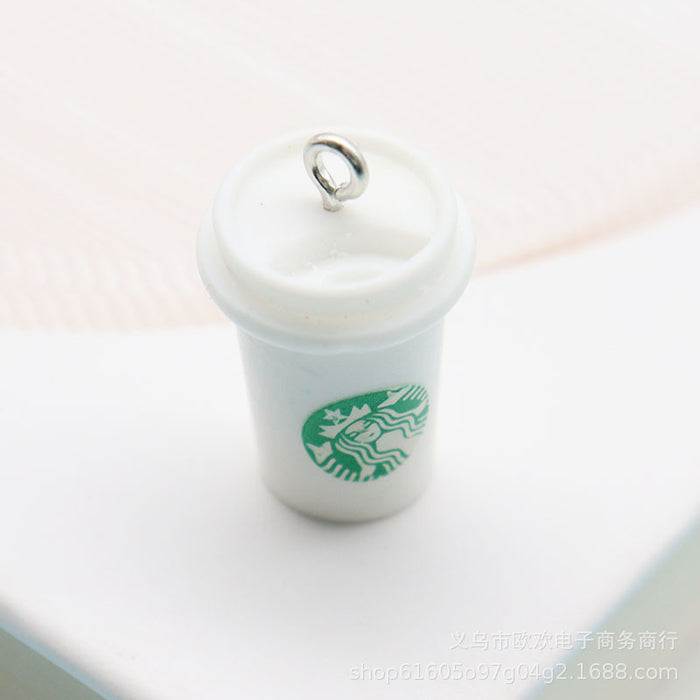 Keholesale Keychain Miniature Food Play Coffee Cup Bebe Joyería de bricolaje hecho a mano JDC-KC-OHUAN006