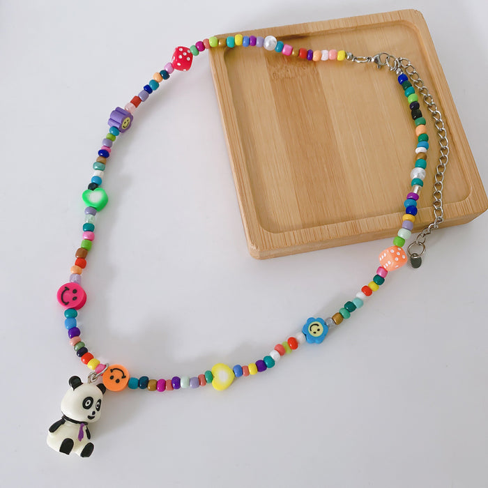 Wholesale Colorful Beaded Necklace Vintage Girly Style JDC-NE-NQ005