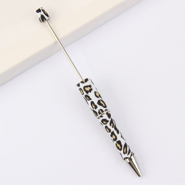 Wholesale Ballpoint Pen Plastic Printed Flower Bead Pen Turning JDC-BP-HongD017