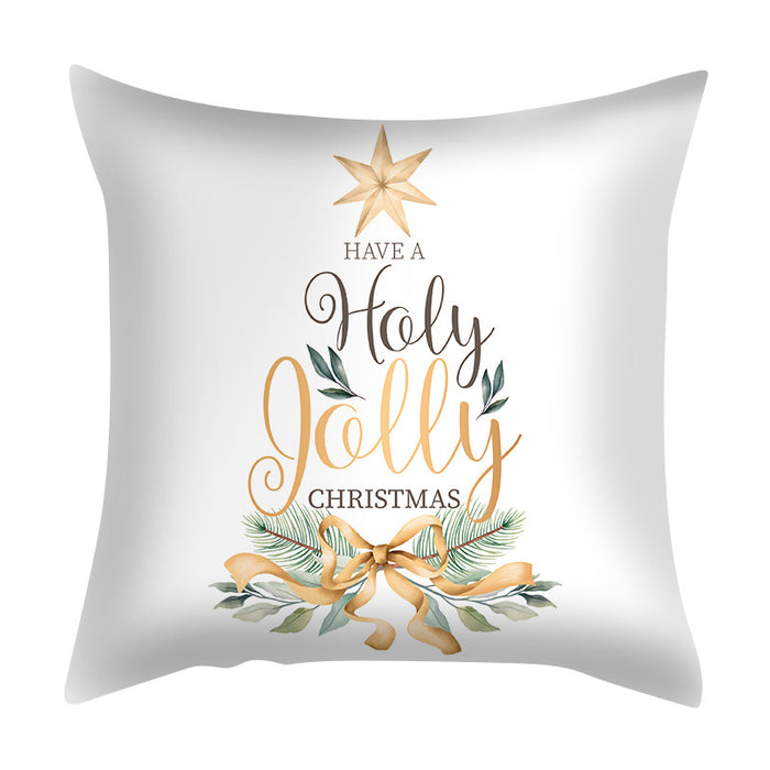 Wholesale Christmas Printed Peach Skin Pillowcase MOQ≥2 JDC-PW-Aisha005