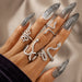 Jewelry WholesaleWholesale silver snake animal alloy ring 4 piece set JDC-RS-C370 Rings 陌茗 %variant_option1% %variant_option2% %variant_option3%  Factory Price JoyasDeChina Joyas De China
