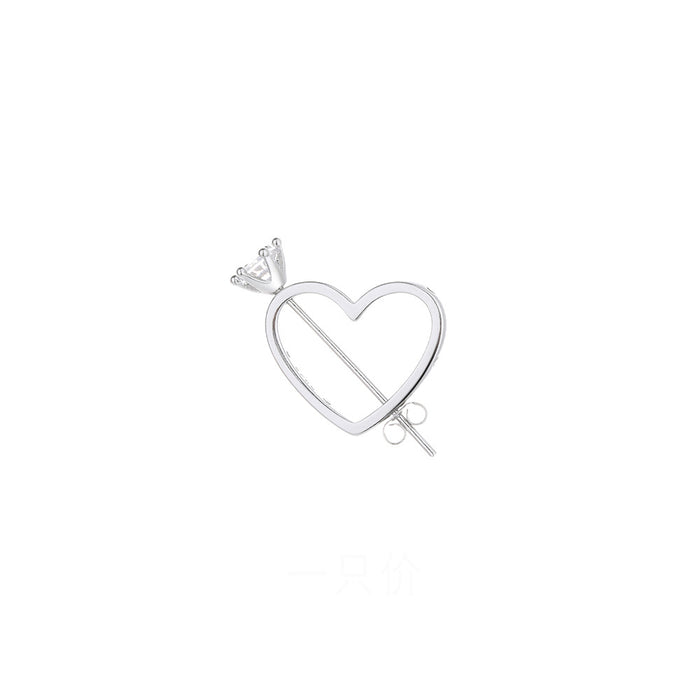Wholesale earrings copper arrow through the heart single JDC-ES-gumn013