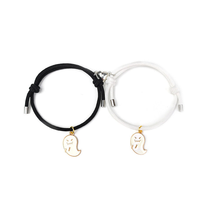 Wholesale Bracelet Alloy Heart Magnet Attracts Halloween Couple JDC-BT-ZiR027