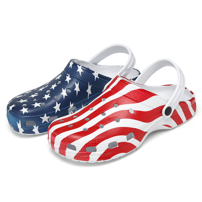 Wholesale 4th of July Independence Day beach foreign trade hole shoes plus size JDC-SD-LanS001